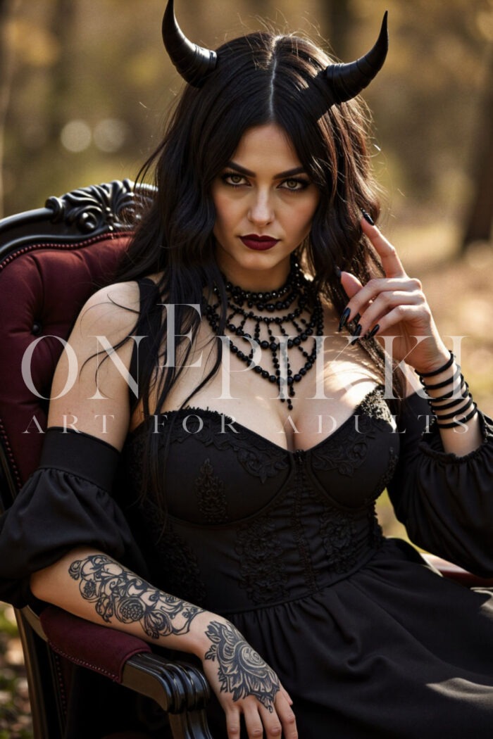 Sitting Gothic woman