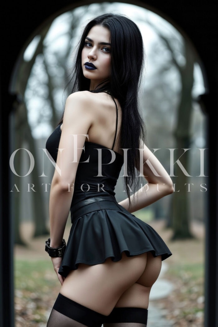 Graveyard gothic woman