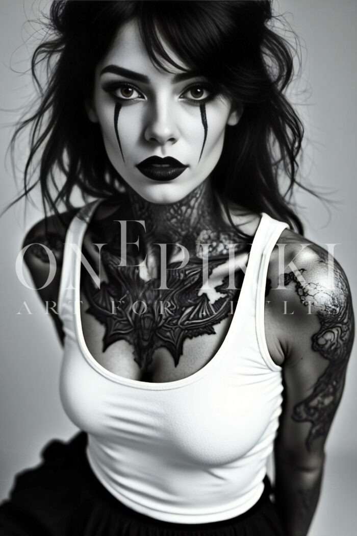B&W Gothic woman
