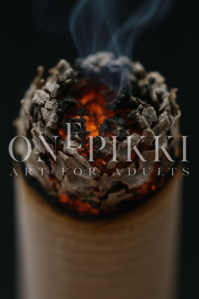 Burning Cigarette Close-Up