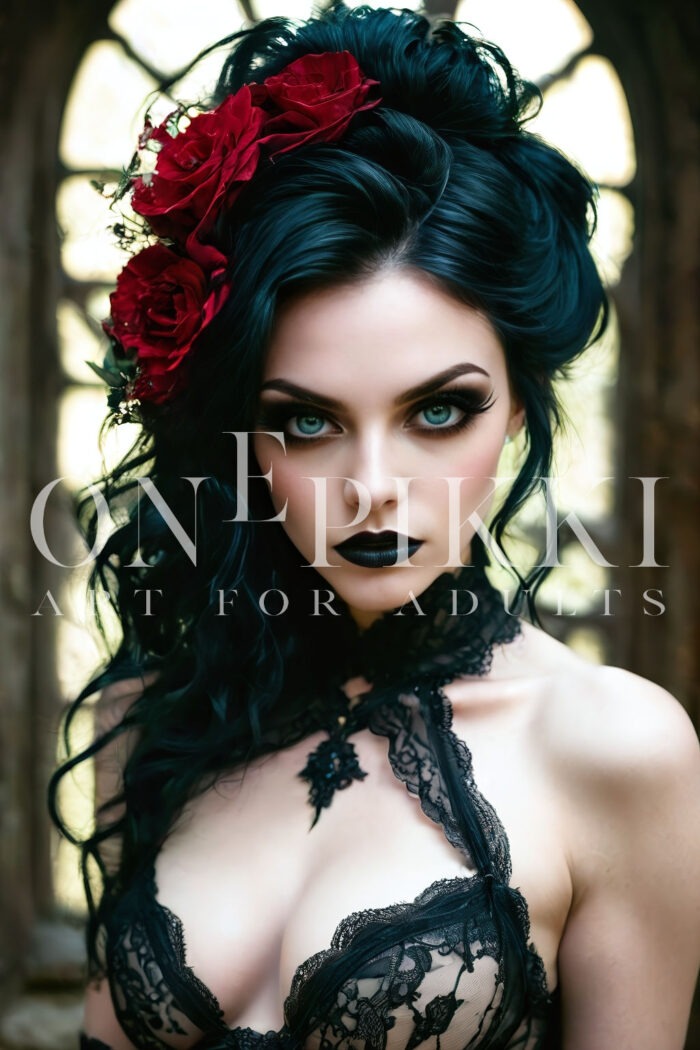 Flower Hairstyle Gothic
