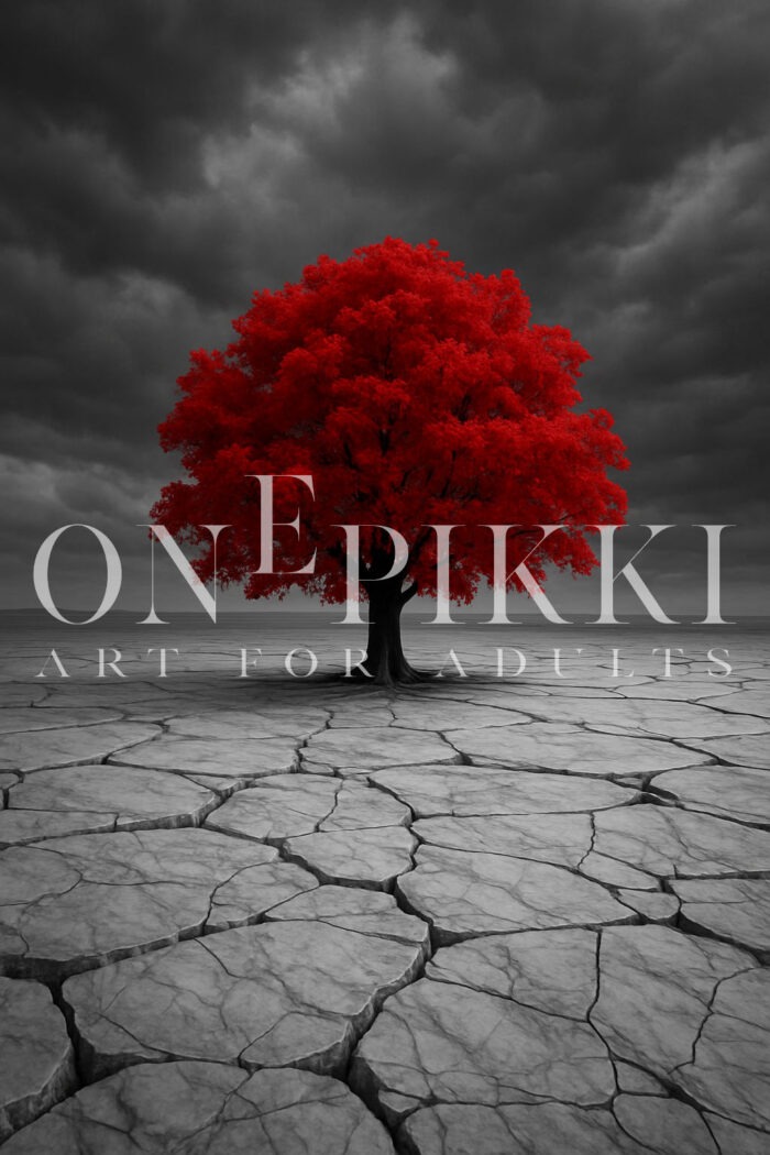 Vivid Red Amidst Gray