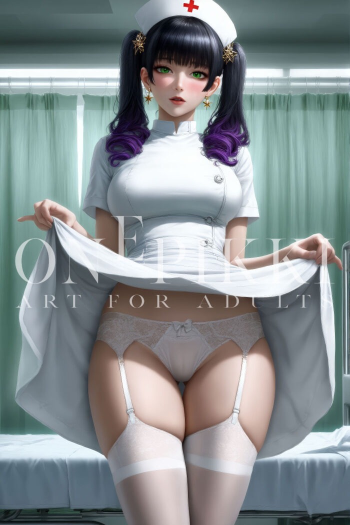 Anime Nurse Portrait – Sensual Character in Uniform