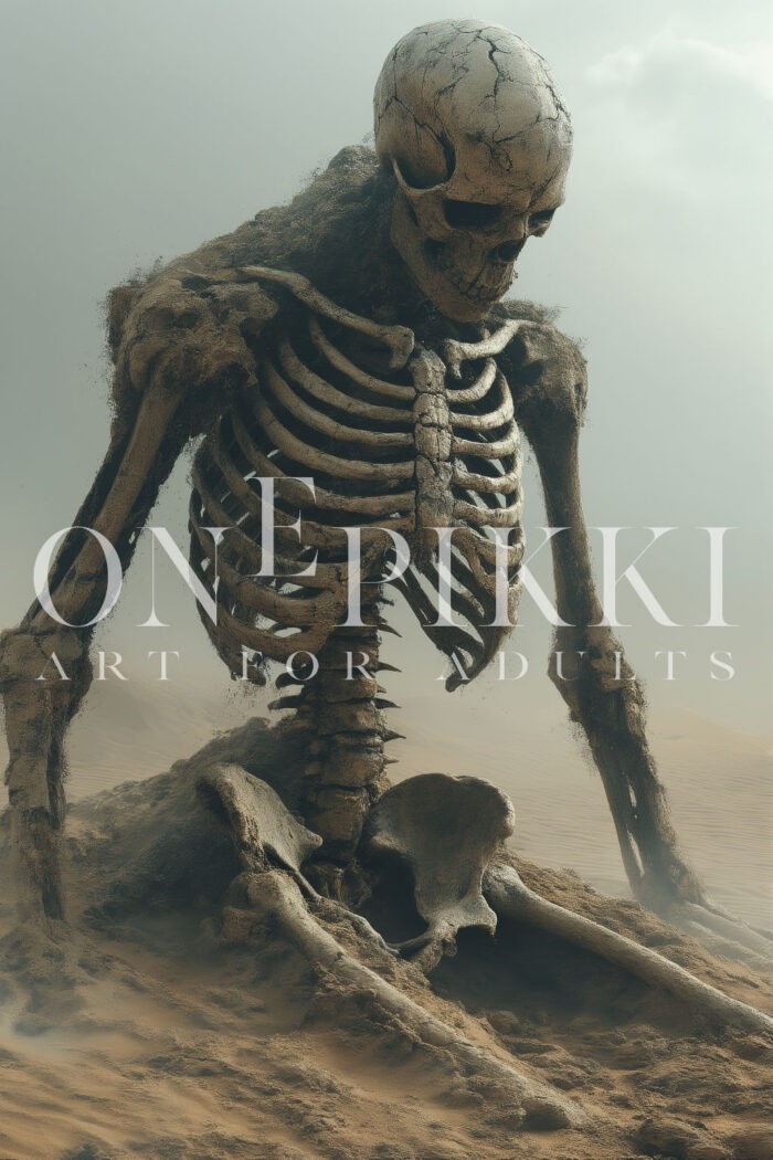 Lost Skeleton in the Sand – Eroded Horror Remains