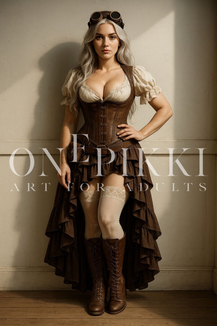 Steampunk Elegance – 4K Vintage Female Portrait