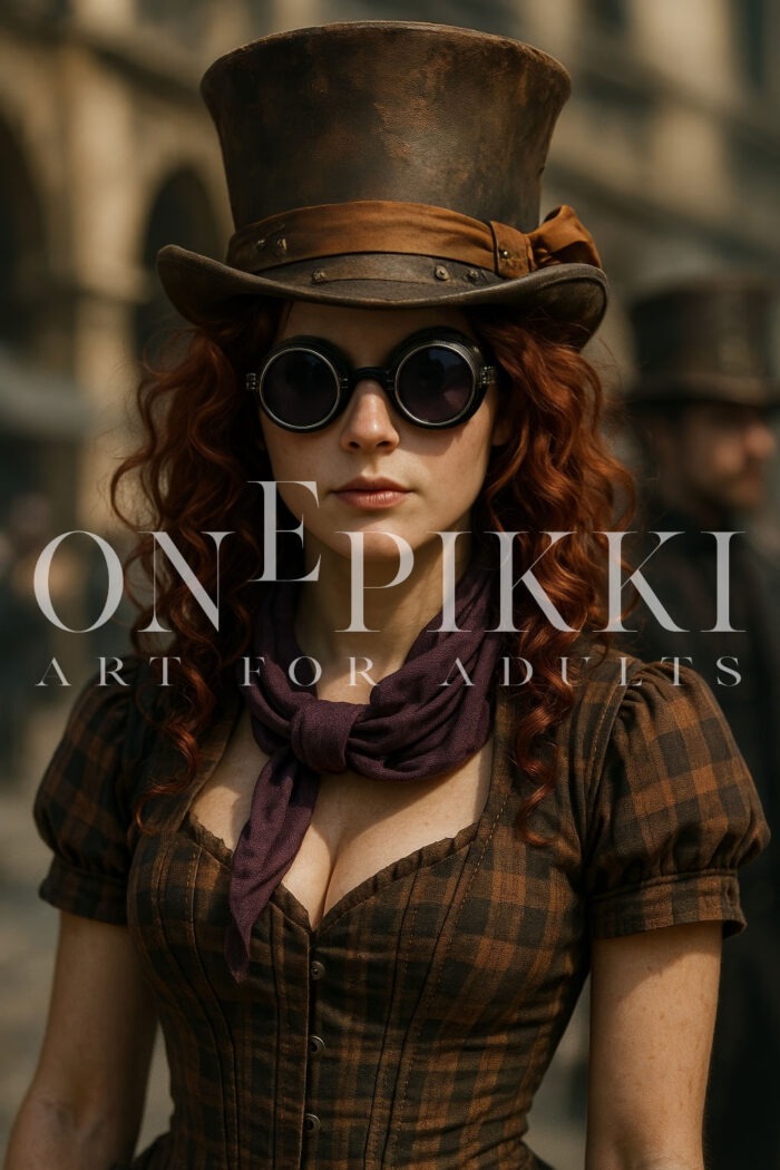 Steam Street – Steampunk Woman Portrait in 4K